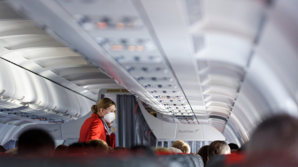 Interior de la cabina de un avión de Austrian Airlines